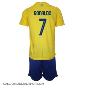 Maglie da calcio Al-Nassr Cristiano Ronaldo #7 Prima Maglia Bambino 2023-24 Manica Corta (+ Pantaloni corti)